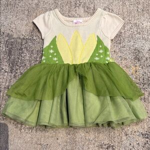 Disney Cream and Green Floral Kids Dress